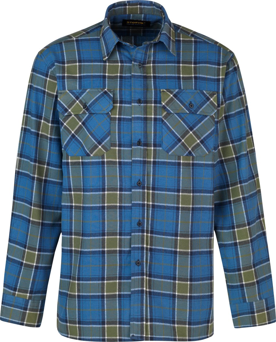 Yukiuiny Flanellen geruit overhemd voor heren - 100% katoenen houthakkershemtop, ademend en casual T-shirt met lange mouwen, Zwart Wit-b/Rechts Knoppen, XXL