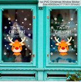 Raam Decoratie - Raamdecoratie - Kerst - Raamstickers - Glassticker - Vrolijk Kerstfeest - Decor Voor Thuis - Kinderkamer - Nieuwe Jaar Stickers - Edelhert dubbel met sneeuwvlokken