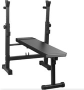 Tokuyi® Halterbank - Fitnessbank - Bench Press - Trainingsbank - Fitness bank - Fitness - Opklapbaar - Opvouwbare Fitnessbank - Zwart