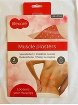 Lifecare Muscle Plasters - Spierpleisters - Warmte Pleisters - Rood / Wit - Voor soepele spieren - 18 x 12 cm - 2x 2 Stuks