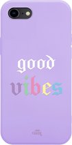 iPhone 7/8/SE (2020) - Good Vibes Purple - iPhone Rainbow Quotes Case