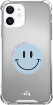 xoxo Wildhearts case voor iPhone 12 - Smiley Blue - xoxo Wildhearts Mirror Cases