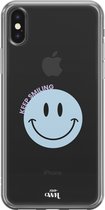 xoxo Wildhearts case voor iPhone XS Max - Smiley Blue - xoxo Wildhearts Transparant Case