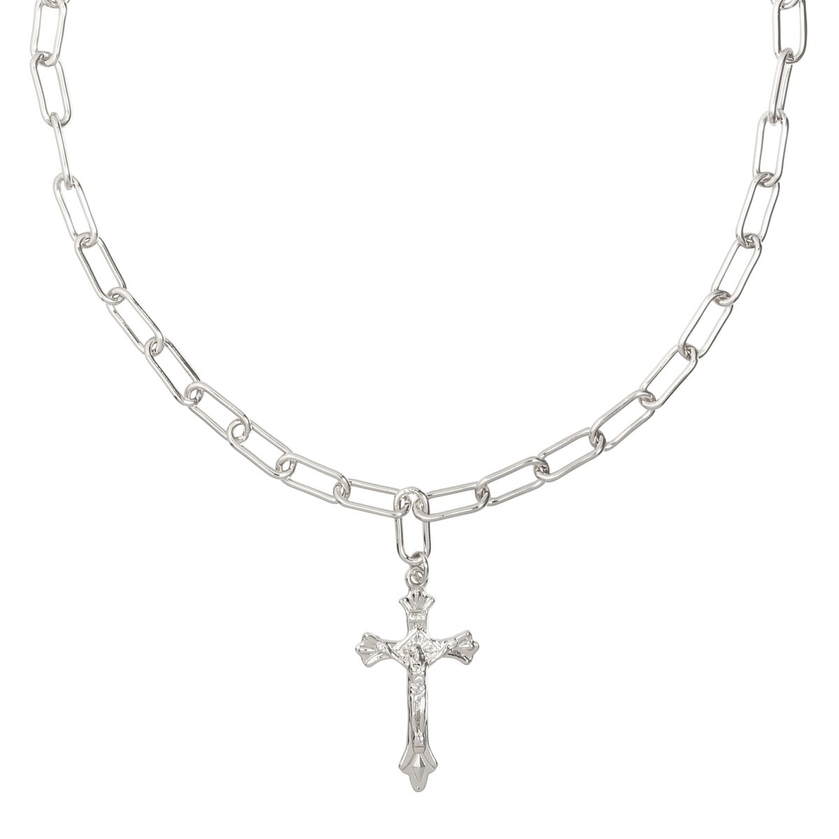 Ketting Kruis - Zilverkleurig - 43 tot 48 Centimeter verstelbaar - Gold plated - Damesdingetjes