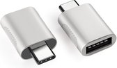 Nexibo 2x USB C naar USB A Adapter - USB 3.0 - 5Gbps - Zilver