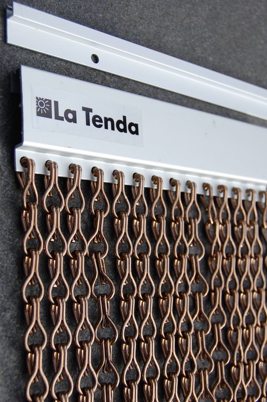 La Tenda Deurgordijn Kettinggordijn Alusax 3 100x230cm bruin-brons van La Tenda — afbeelding 3