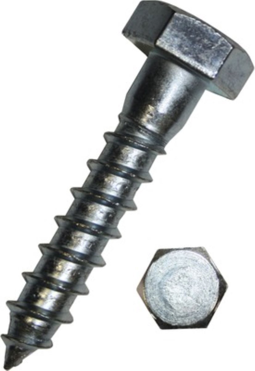 Homefix - Hout-draad-bout. Verzinkt.  6.0 x 35 mm. Inhoud 10 stuks hout-fret.