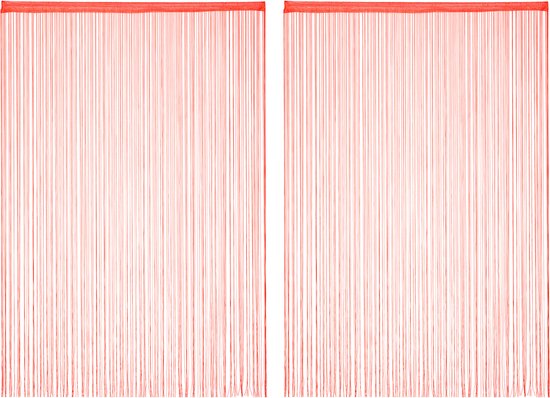 Relaxdays 2x rideau de fil - mèches de rideau de porte - rideau à franges - 145 x 245 cm - rouge