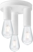 Home Sweet Home - Moderne LED Plafondlamp Marna - Wit - 19/19/16.5cm - Rond - voor E27 fitting - 3 lichts Plafondlamp gemaakt van metaal