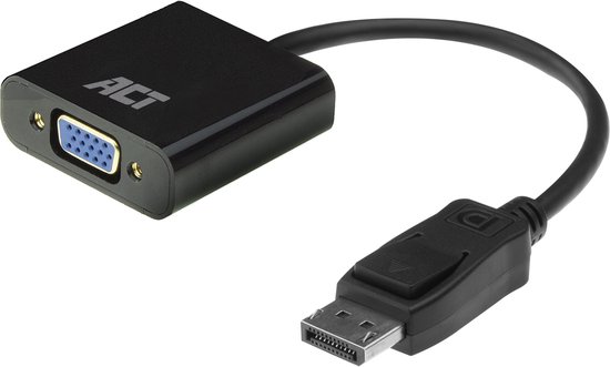 Foto: Act displayport naar vga adapter full hd 1080p 60hz sluit 1 additionele vga monitor aan ac7515