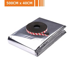 Simple Fix Radiatorfolie - 500cm x 40cm - Radiatorfolie Met Magneettape - Isolatiefolie - Reflecterend - Zilverkleurig - Inclusief 10 Meter 3M Magneettape