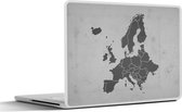 Laptop sticker - 14 inch - Europakaart in een retro stijl - zwart wit - 32x5x23x5cm - Laptopstickers - Laptop skin - Cover