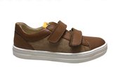 Naturino velcro's effen lederen/canvas sneakers Alassio cognac mt 31