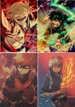 Anime Poster Set #3 My Hero Academia Set Toga, Izuki, Bakugo en Todoroki.