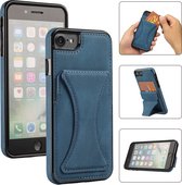 Apple iPhone 7, 8 en SE 2020 Lederen Hoesje | Back Cover Telefoonhoesje | Pasjeshouder | Blauw