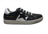 Naturino veter/rits ster lederen sneakers Andy zwart wit Mt 30