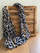Sjaal panter zwart 180x90 cm