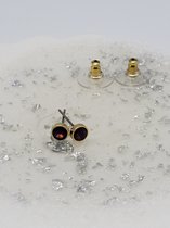 oorknop amethyst / biba/ swarovski/ licht paars / paars / goud / oorbellen
