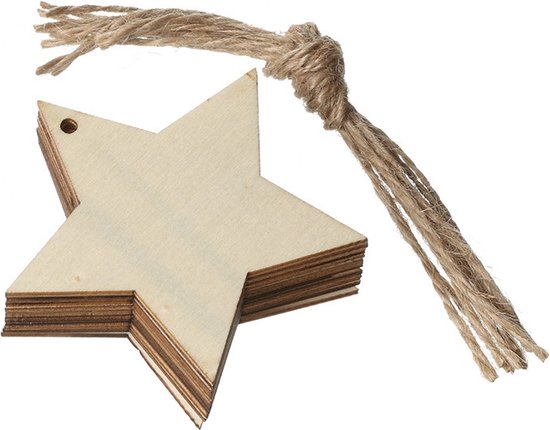 5 stuks houten kersthanger kerst hanger in de vorm van een hartje