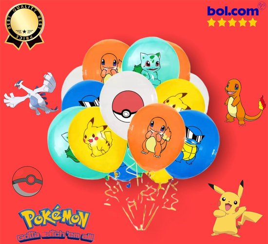 Pokemon Ballonnen - Pokemon Celebrations - Pokemon speelgoed - Pokemon versiering -  Ballonnen boog - Verjaardag Versiering - Pikachu - 10 stuks