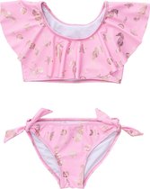 Snapper Rock - UV Bikini voor meisjes - Schouder Flounce - Seahorse Sparkle - maat 116-122cm