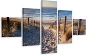 Schilderij - Pad naar de Noordzee, 3 maten , Multikleur , Premium print