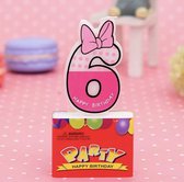 Akyol - Verjaardagskaars 6 jaar - Cijferkaars 6 - Hoera 6 jaar - Verjaardag - Verjaardagskaarsjes - kaars - hoera 6 jaar - 6 jaar taart