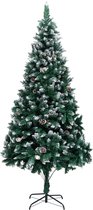 Huis en Tuin Depot Kunstkerstboom Met Dennenappels En Witte Sneeuw 210 Cm