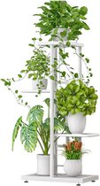 Pixie Plant Plantenrek - Planten Etagère - Decoratieve Plantenhouder - voor Binnen en Buiten - 4 Lagen - 43 x 22 x 82 cm - Wit
