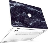Geschikt voor MacBook Air Cover - Hoesje geschikt voor MacBook Air 13 inch 2018 / 2021 - Hardcase Marmer Zwart