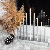 Pont de bougies LED Springos | Chandelier | Accessoires de maison | Sur piles | Glaçons | Argent | Blanc chaud