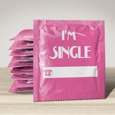 Condoom - I'm single - roze - 2 stuks - per stuk verpakt