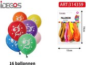 IDEGOS Ballonnen set - 16 stuks - Ballonnen - Ronde Ballonnen - Feestversiering decoratie - Kinderfeestje - Verjaardag - Cijfer 2