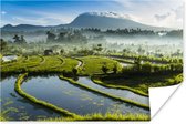 Zonsopkomst rijstveld Tirtagangga Bali Poster 150x75 cm - Foto print op Poster (wanddecoratie)