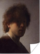 Autoportrait de Rembrandt - Peinture de Rembrandt van Rijn Poster 60x80 cm - Tirage photo sur Poster (décoration murale salon / chambre)