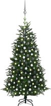 Huis en Tuin Depot Kunstkerstboom Met Led'S En Kerstballen 240 Cm Pvc En Pe Groen