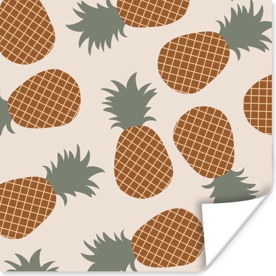 Poster Fruits - Pastel - Ananas - Motifs - 50x50 cm