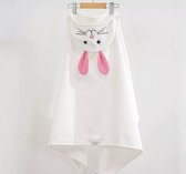 Witte baby hoody handdoek - omslagdoek van Baby-Slofje - Bunny