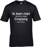 T-shirt met opdruk | ik ben niet gewoon een beetje grappig, ik ben hilarisch | korte mouw | maat L|