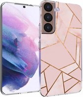 Samsung Galaxy S22 Hoesje Siliconen - iMoshion Design hoesje - Roze / Pink Graphic