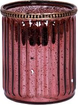Oneiro's Luxe Waxinelichthouder  TEALIGHT Bordeaux - ø12cm - kaarsenhouders - kaarsenhouder - waxinehouder - decoratie – woonaccessoires – theelichthouder – zwart – goud – zilver