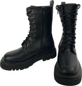 Stevige Boots - Zwart - met Voering - Plateauzool - Warmhoudend - Winterboots - Laarzen - Maat 36
