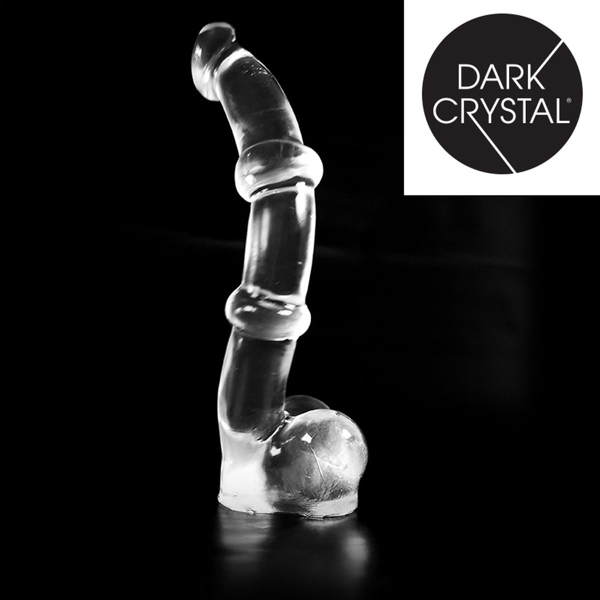 Goedkoopste Dark Crystal Dildo met ribbels 34 x 5,2 cm - transparant