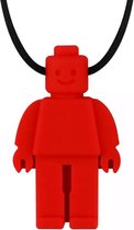 Bijtketting- Kauwketting-Lego Poppetje- Lego Mannetje- Rood