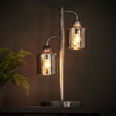 DePauwWonen 2L Harbor amber glas Tafellamp - excl led lampen - E27 - Oud Zilver