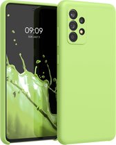 kwmobile telefoonhoesje voor Samsung Galaxy A52 / A52 5G / A52s 5G - Hoesje met siliconen coating - Smartphone case in groene tomaat