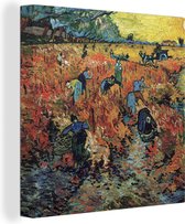 Canvas Schilderij De rode wijngaard - Vincent van Gogh - 20x20 cm - Wanddecoratie