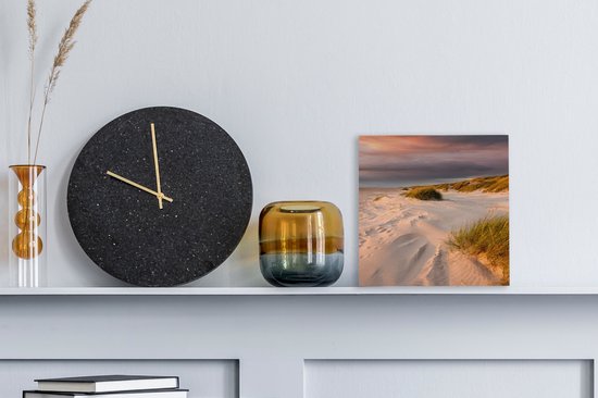 Toile Peinture Plage - Soleil - Dune - 20x20 cm - Décoration murale