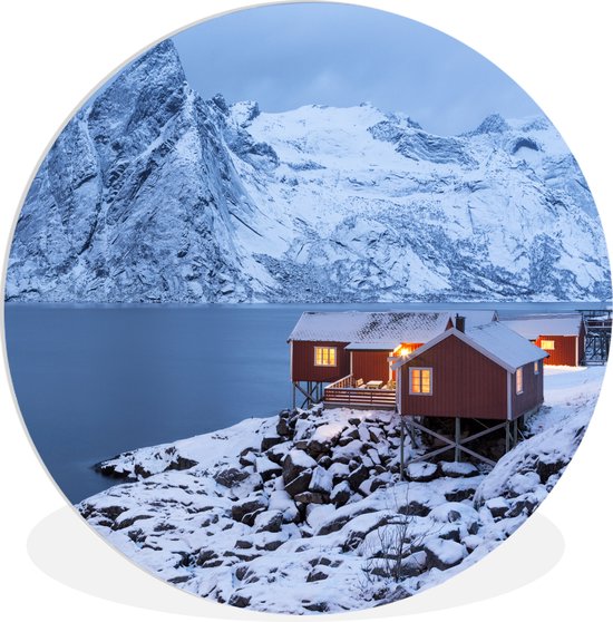 Cercle mural - Cercle mural Indoor - ⌀ 60 cm - Plastique - Cabanes sur les Lofoten