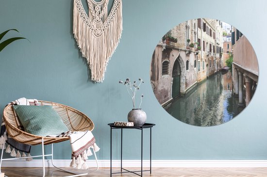Bâtiments à Venetië Sticker mural cercle mural ⌀ 120 cm / cercle papier peint / cercle mural / cercle vivant - auto-adhésif et découpe ronde